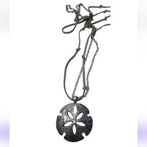 Vintage Silver-Tone Sand Dollar Pendant Necklace